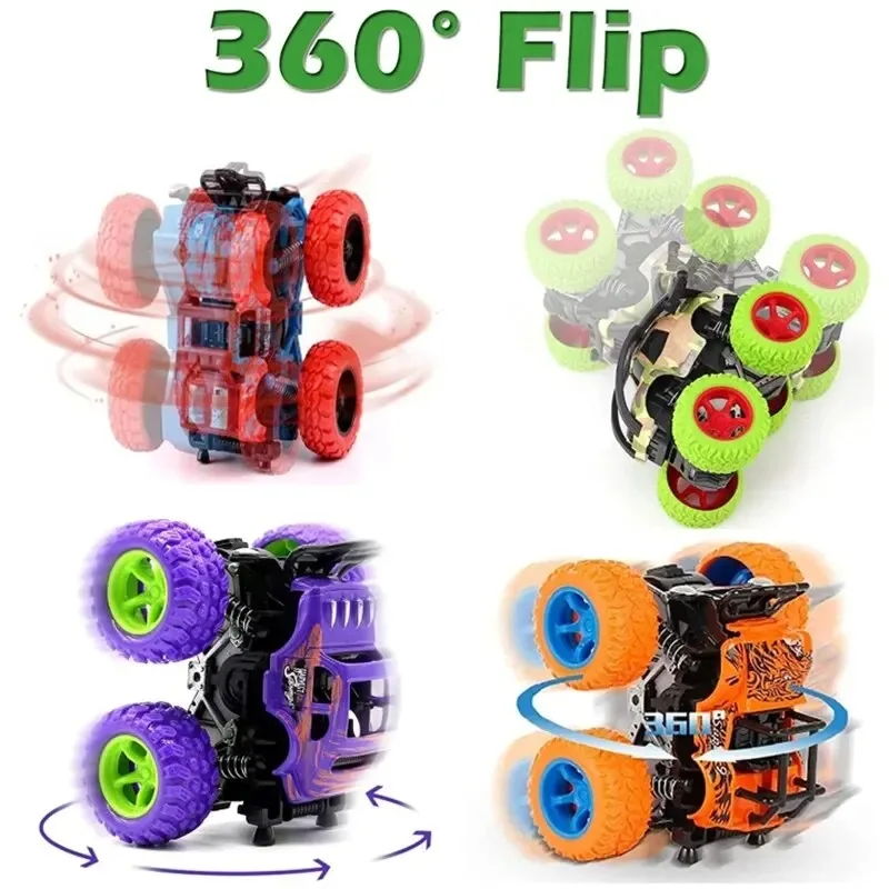 Toys Car Monster Truck Four-Wheel Drive Vehicle Stunt Dump Car Inertia Car Toy Dinosaur Pull Back Children Toy Boy Girl Gift