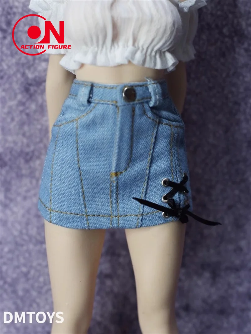 1/6 مقياس أنثى نفخة كم بلوزات قصيرة تنورة الدنيم الملابس نموذج صالح 12 بوصة أنثى الجندي عمل الشكل دمى الجسم #6