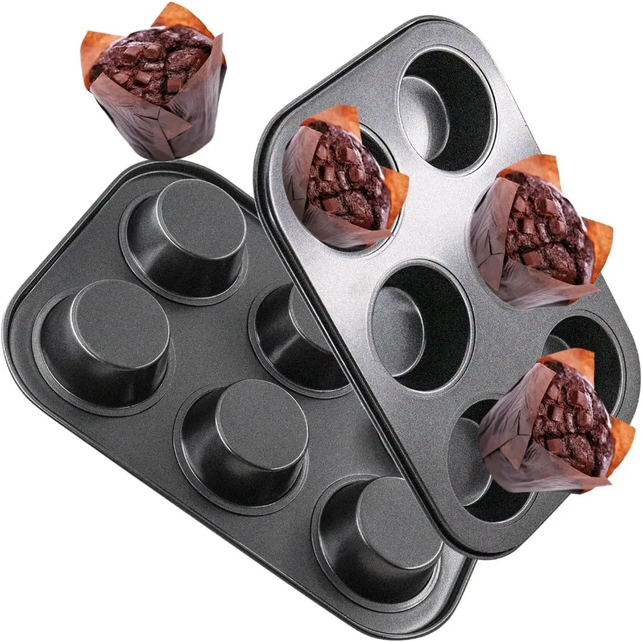 

2 упаковки, круглая форма для выпечки маффинов, стальная форма для выпечки кексов, консервные формы для чизкейков, формы для выпечки, форма для кексов, 6 чашек