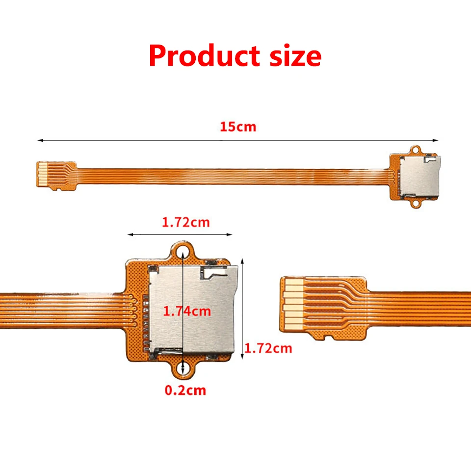 TF Card Female to TF Micro TF Male (TF to TF) Flexible Memory Card Extension Cable Extender Adapter Reader Cord Linker10/15/25cm