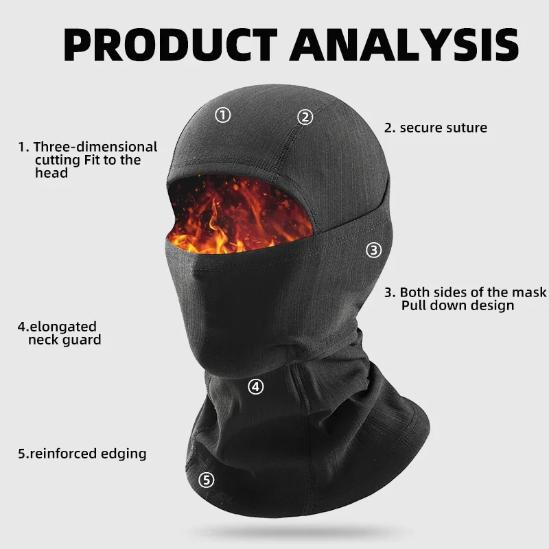 Outdoor Cycling Balaclava, Windproof Breathable Full Face Cover, Quick Dry Dustproof Head Liner for Bike Motorcycle Helmet Use