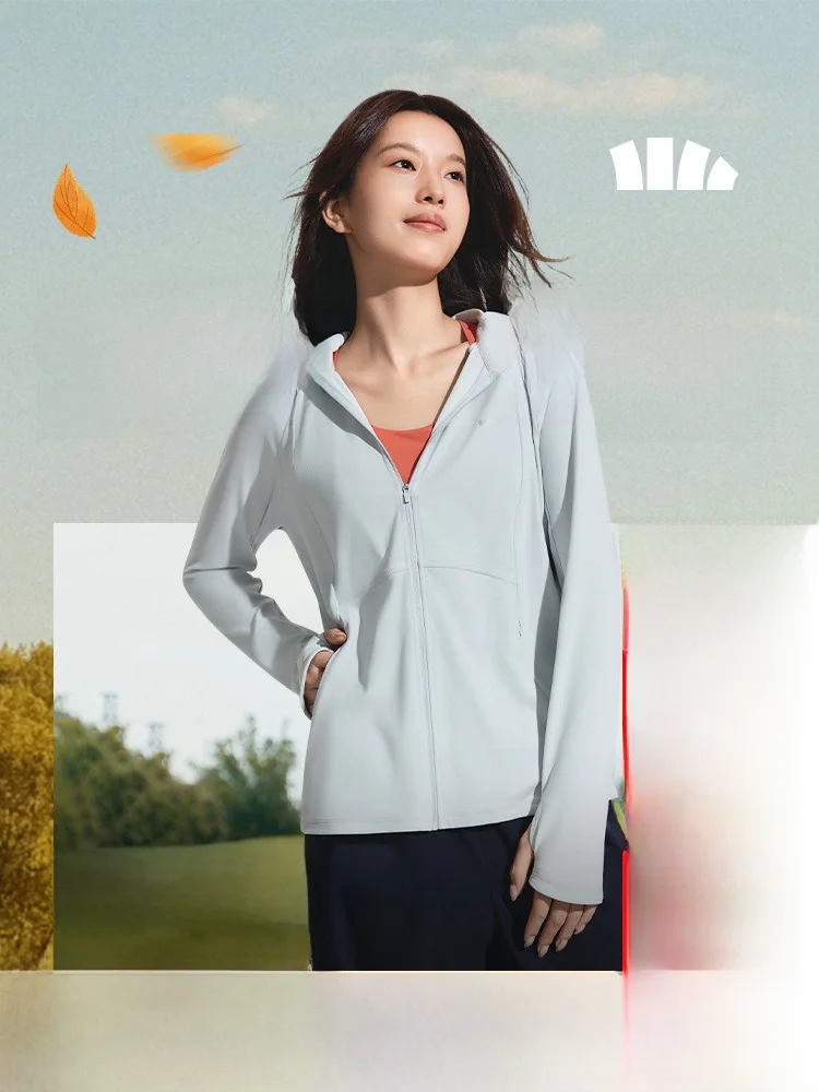 

Banana Le Women's Yoga Jaet Fitn Sportswear Long Sve Hat Design Sun Protection Straight Cut Top Outdoor Activi