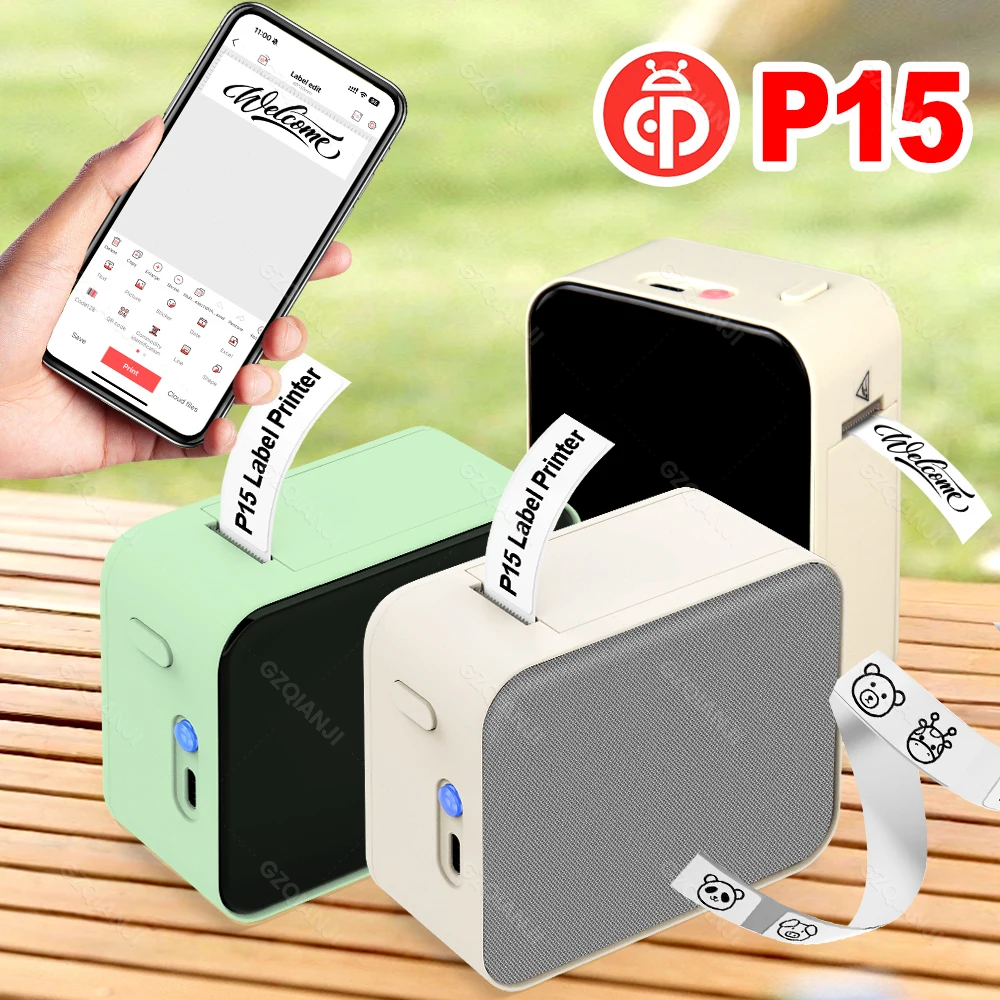 Mini Smart Thermal Label Printer P15 D110 Bluetooth Inkless Sticker Maker Printer To Gift/Diy Creative/Marking For School Office