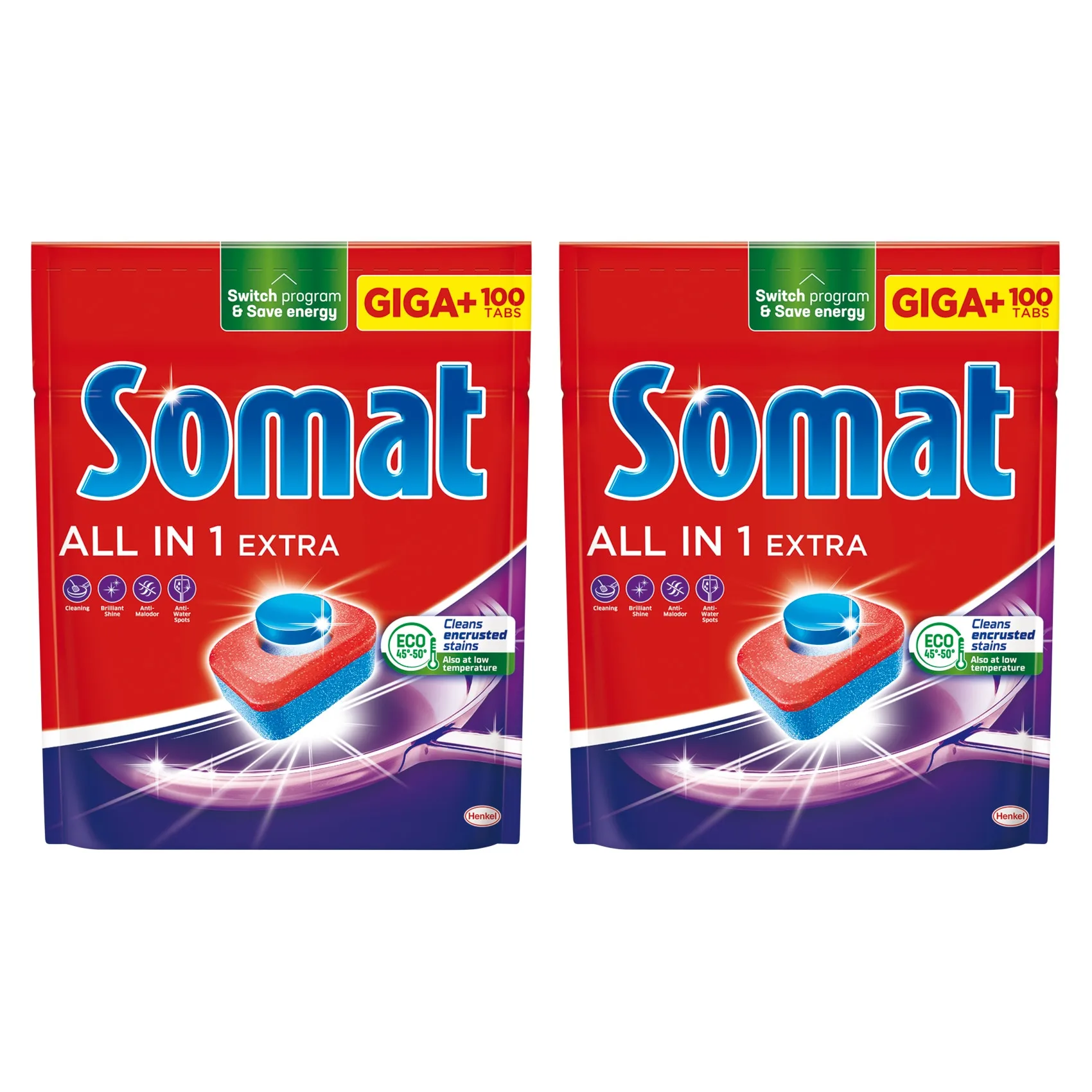 2x Dishwasher Tablets SOMAT All In 1 Extra 100 pcs