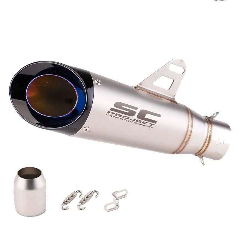 دراجة نارية العادم SC الخمار الأنابيب كاتم الصوت Z250 Z300 Z400 ZX10 MT0709 R25 R3 R6 لكاواساكي نينجا هوندا ياماها/2 طبقة 51 مللي متر #5