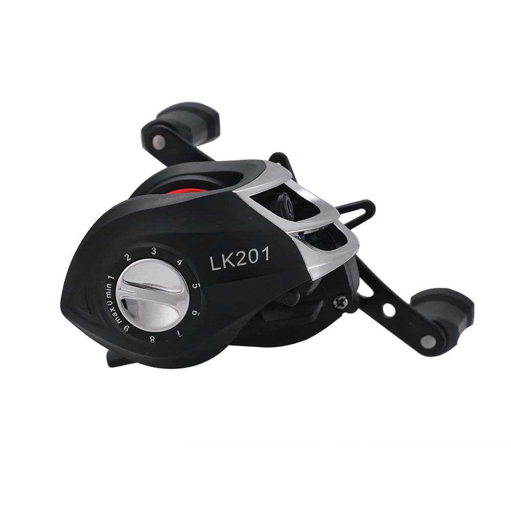 

LK201 Fishing Reel Metal Spool Baitcasting Reel 17+1Ball 7.2:1 Gear Ratio Bearings 8KG Max Drag Reel Fishing Coil