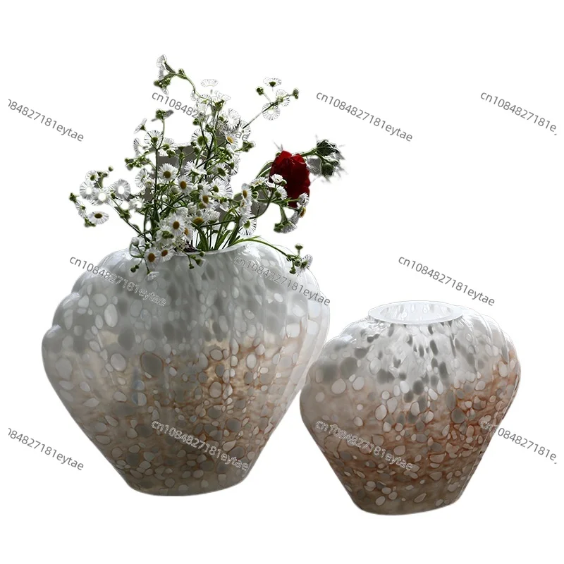 Clamshell Scallop Glass Vase, Marine Craft for Floral Arrangement, Terrarium, Home Decor