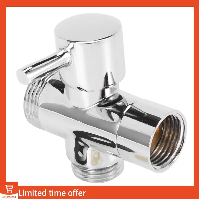 Fresh 2X SOLID Diverter 3-Way Diverter Valve All 1/2 Inch IPS Shower System Spare Part, Copper Chrome Plating