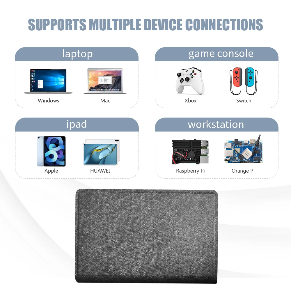 Monitor de tela sensível ao toque portátil, compatível com HDMI, interface tipo C segunda tela, display LCD de 7 "para Raspberry Pi PC