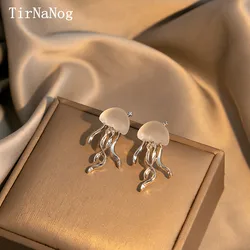 Han Edition Lovely Octopus Deep-Sea Jellyfish Elves Stud Earrings Fashion Transparent Crystal Earrings Women Jewelry Gifts