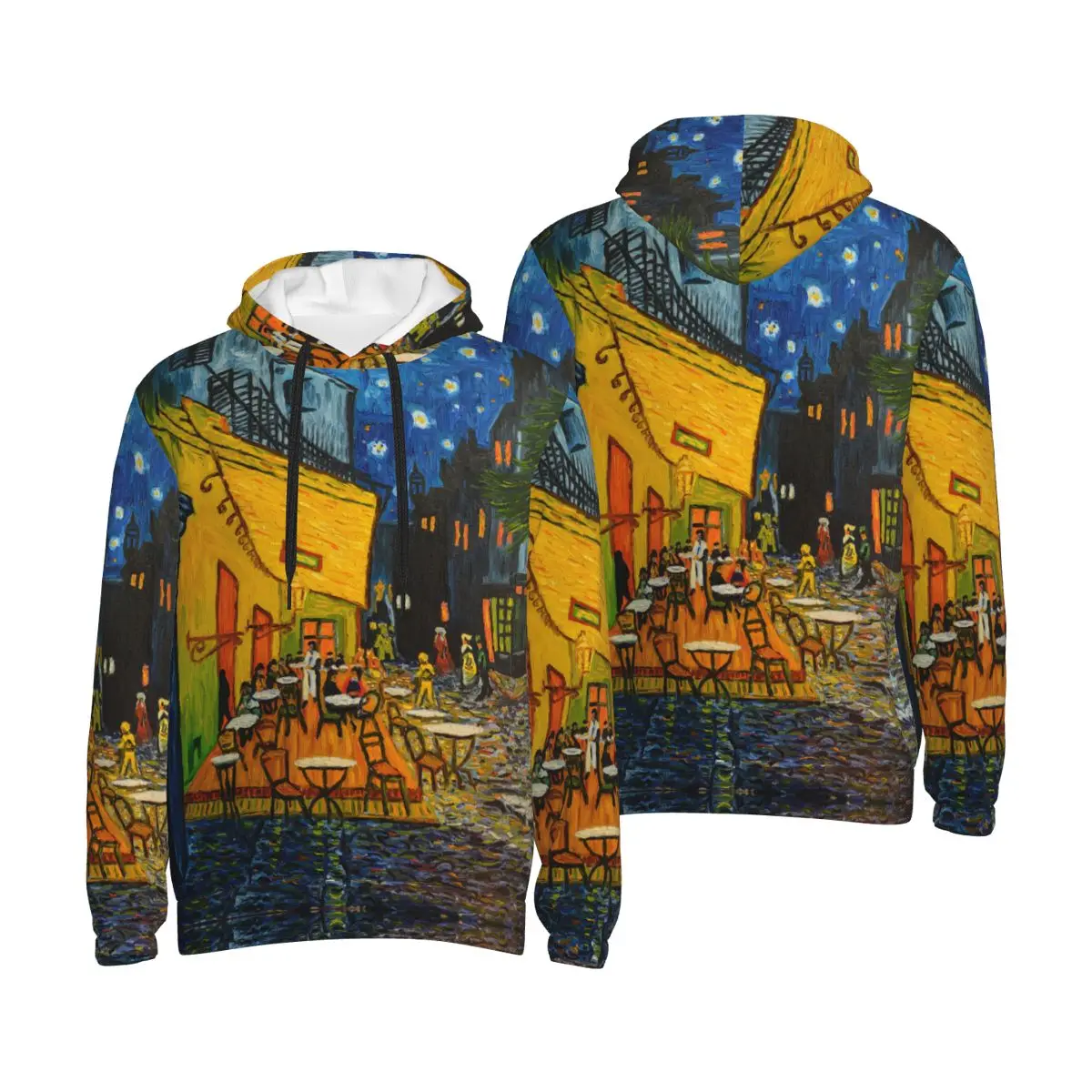 Van Gogh Cafe Terrace At Night Pocket Hoodie Unisex Sweatshirt Graphic Hoodies Stylish Hoodie Pullover Long Sleeve Shirts