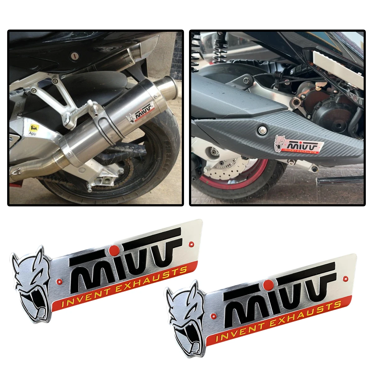 2PCS/Lot Aluminium Motorcycel Exhaust Pipes Pipe Decal Stickers Accessories For Mivv for YAMAHA Kawasaki Suzuki Honda