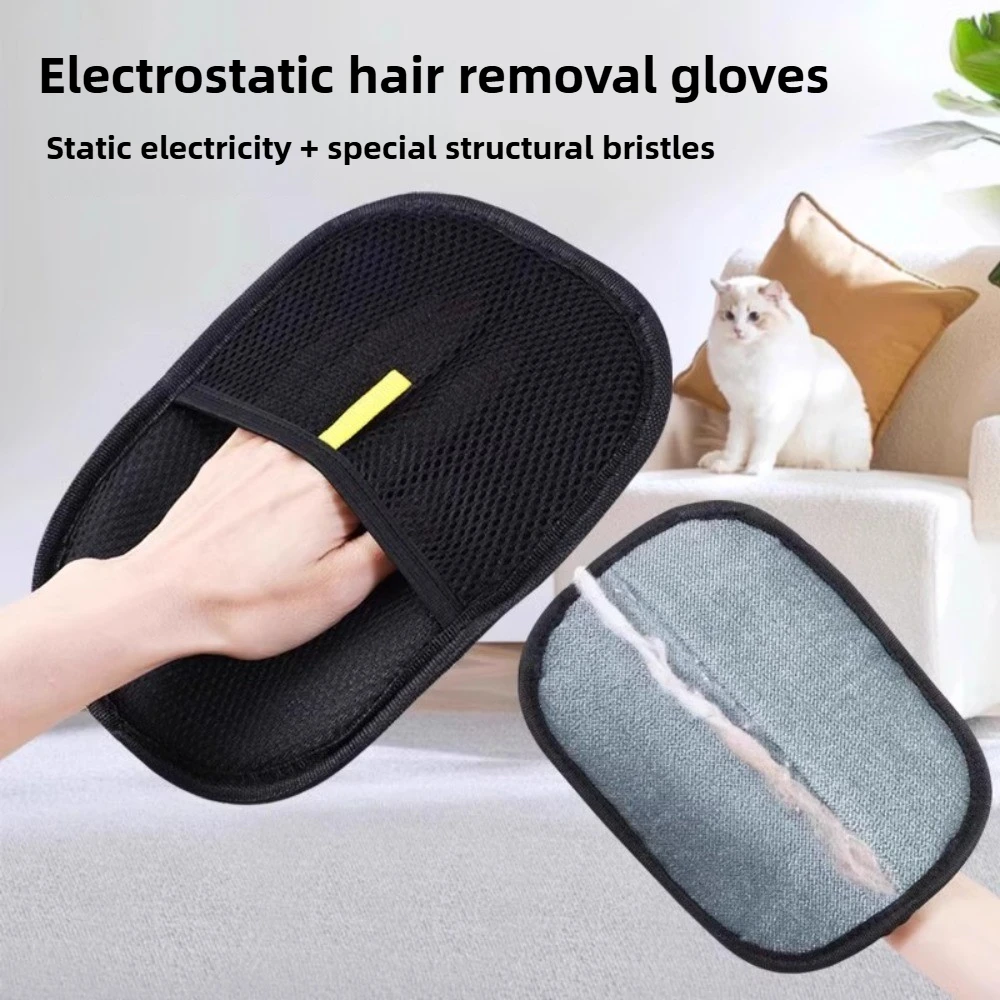 

Pet Hair Removal Gloves Pet Grooming Gloves Static Dedusting Remov Brush for Dog Cat Hair From Sofa Carpet Clothes Tool Supplies