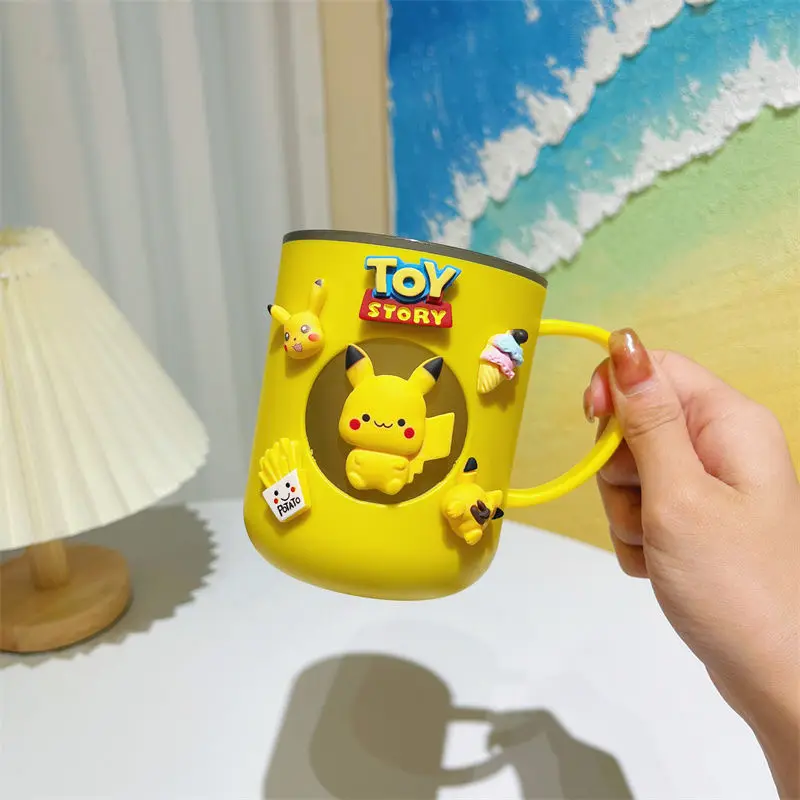 New Cute Popular Anime Pokemon Toothbrush Cup Pikachu Kawaii Cartoon Plastic Toothpaste Toiletries Cup Good Household Items