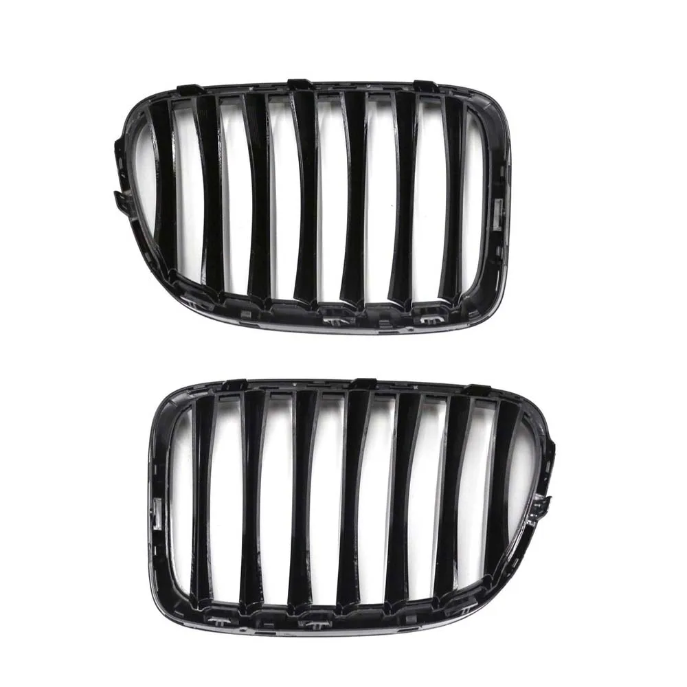 1 Slat Front Bumper Kidney Grille Grill Gloss Black Racing Grills Replacement  For-BMW X1 Series E84 SDrive XDrive 2009-2016