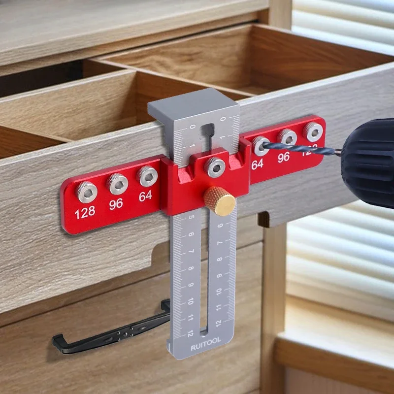 

Handle punching aid, drawer handle positioner, cabinet door handle opening installation