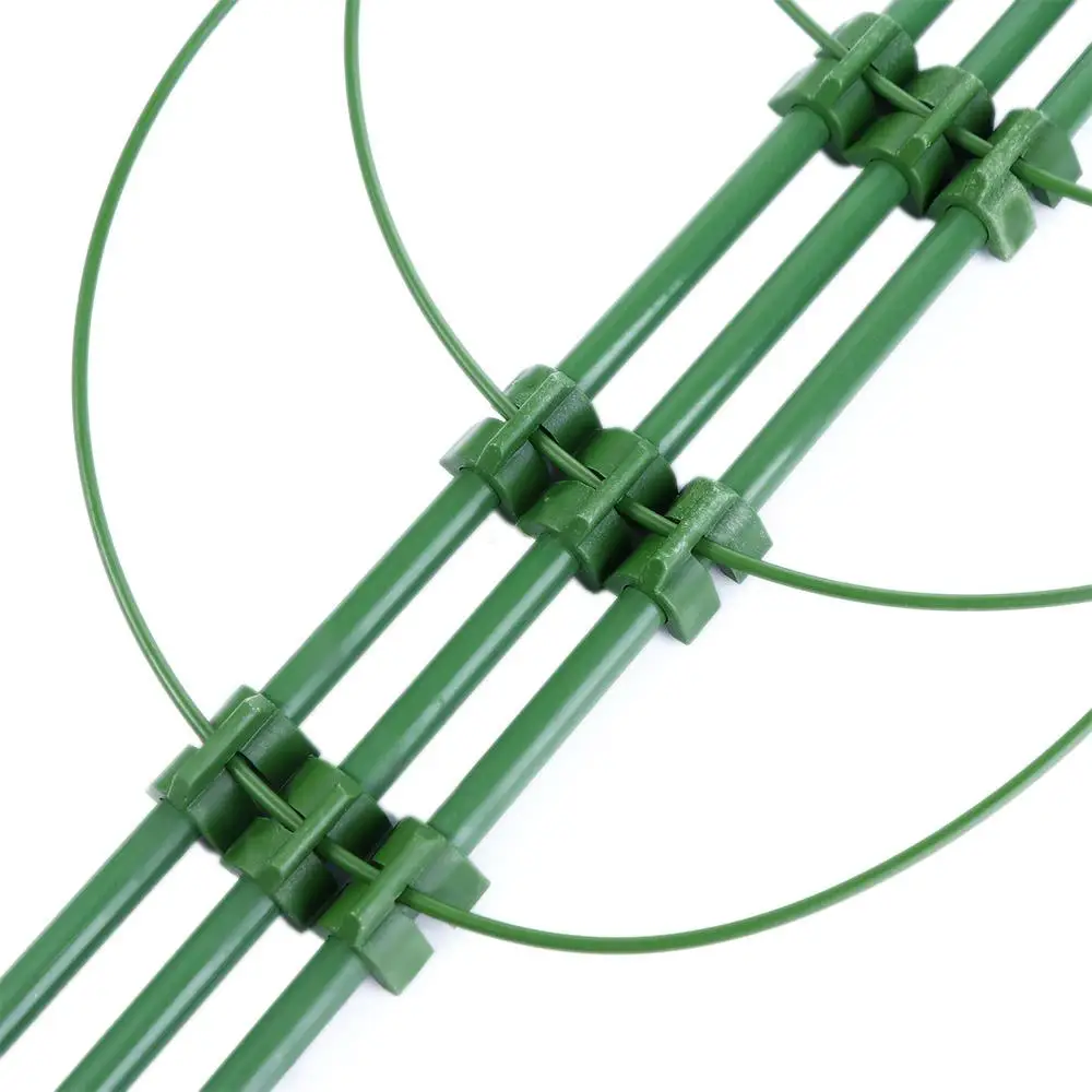 1 Set Flower Stand Rings Plastic Durable Green Potted Support Frame Tomato Cage Climbing Vine Rack Decorative Trellis Bracket