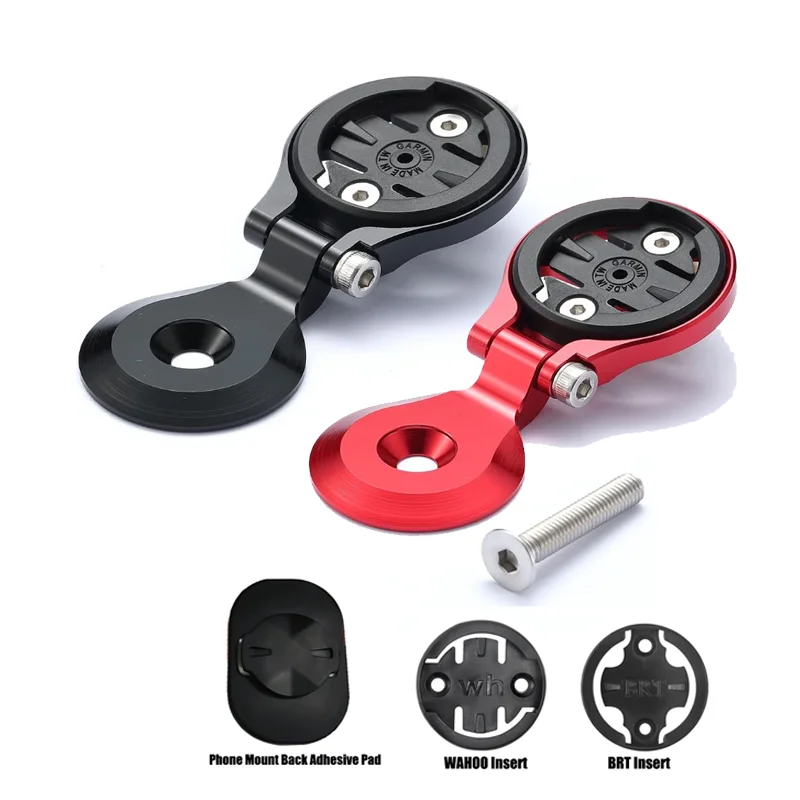 Adaptador de Suporte para Telefone Ajustável para Guidão de Bicicleta, Suporte de Alumínio Compatível com Garmin/Wahoo/BRT, com Almofada Adesiva e Inserções