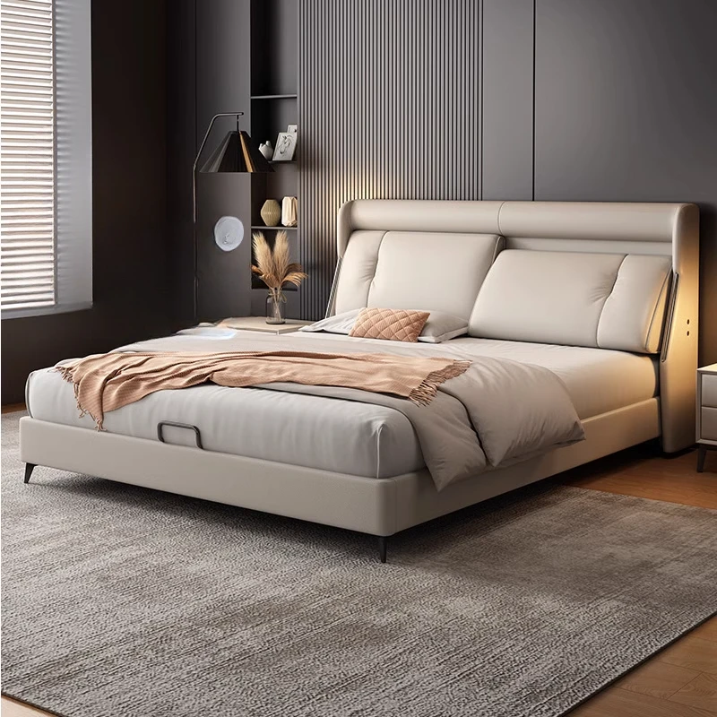 

Headboard Modern Double Bed King Size Shelves Full Frames Double Bed Queen Twin Modern Lit Camas De Dormitorio Bedroom Furniture