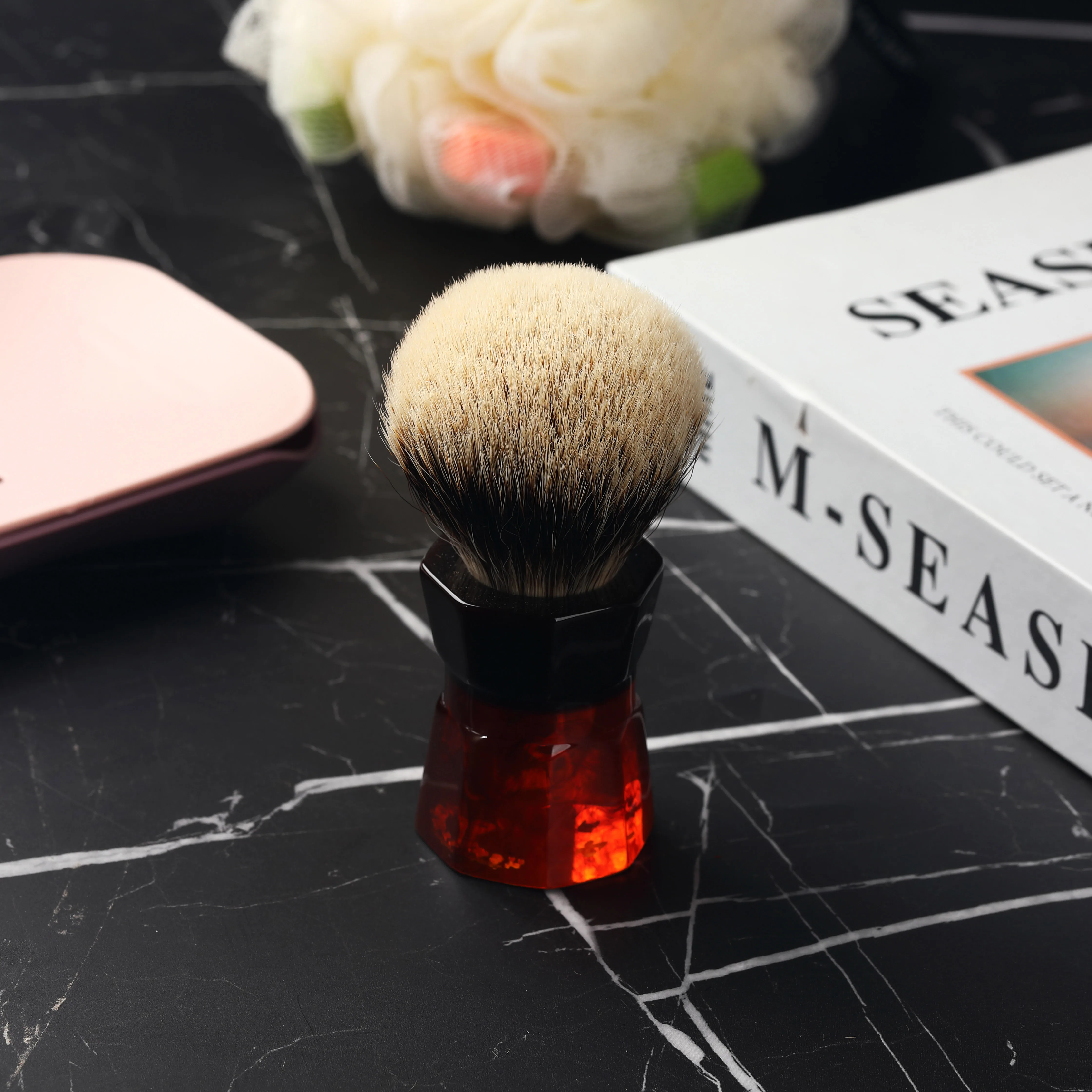 2026 Yaqi Men's Beard Shaving Brush 26mm Moka Express Two-Band Hair Smooth Facial Grooming Tool