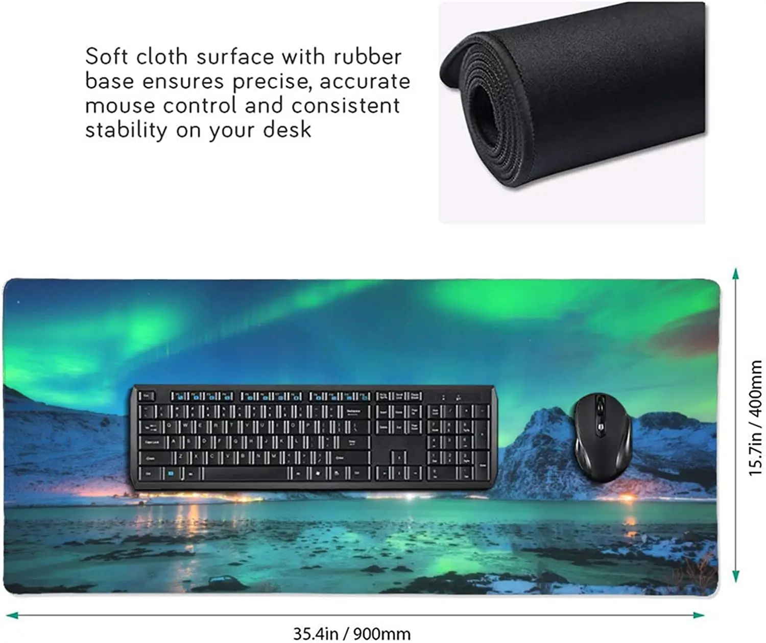 Montanhas Mouse Pad Longo Grande Gaming Mouse Pad com Bordas Costuradas Gamer Início Teclado Mat Desk Mat 35,4 × 15,7 polegadas