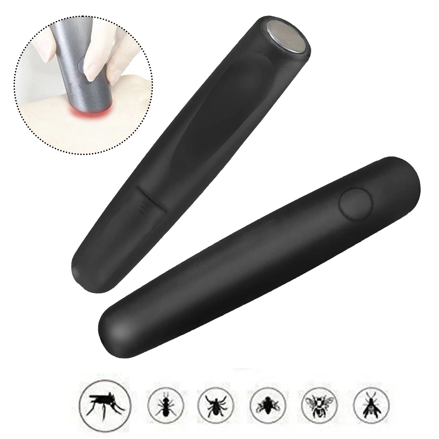 Pluma portátil para aliviar la picazón de insectos y mosquitos, pluma térmica Natural para picaduras de mosquitos, pluma antipicazón sin químicos para niños adultos