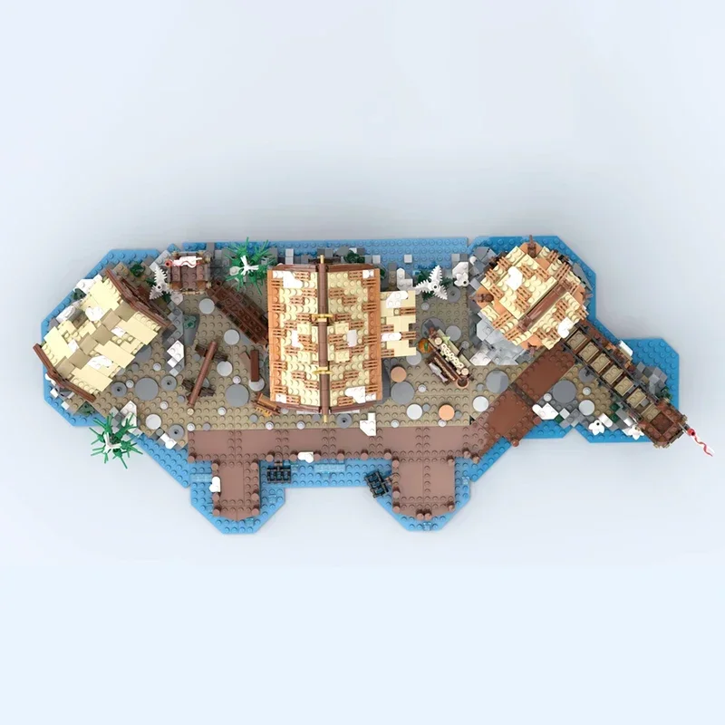Moc Compatibile 21343 Viking Village House Espansione Nave medievale Building Blocks Mattoni Architettura Regali creativi per bambini