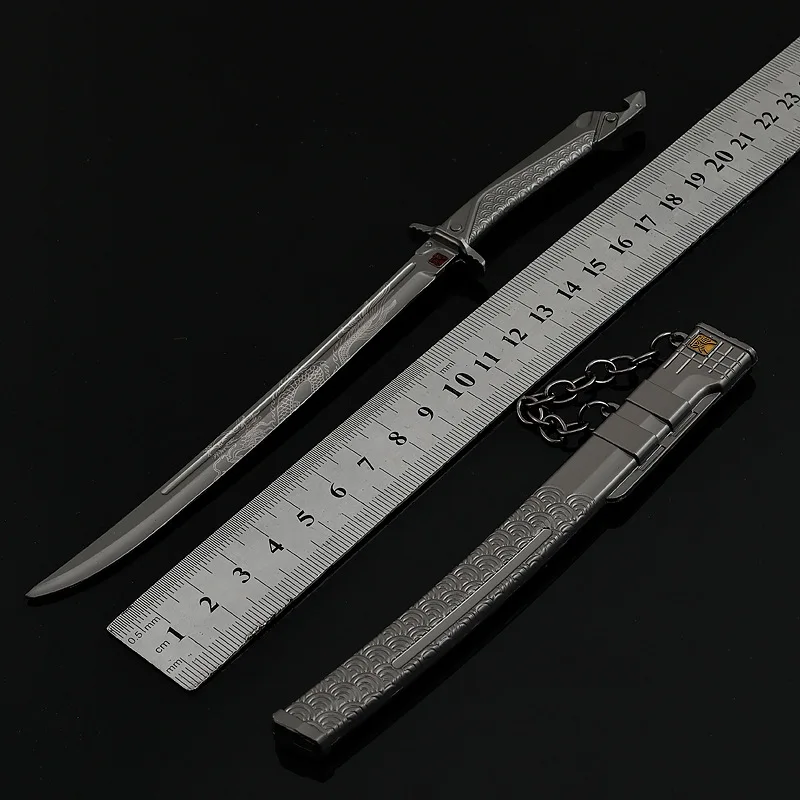 30cm/11.81in Arena Breakout Ming miecz Xiuchun nóż z osłoną gra peryferyjne sztuki walki broń Model ozdoba zabawka dla chłopca prezent
