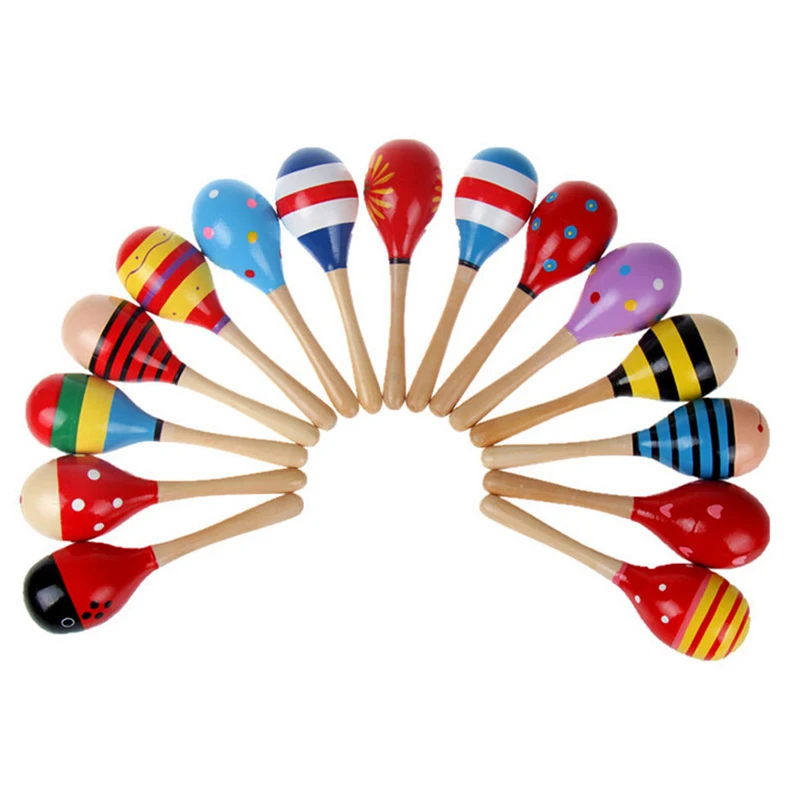 Sonajeros de mano Maraca de madera para bebé, recuerdo de fiesta Musical para niño, coctelera para bebé, instrumento Musical de percusión, novedad de 2022
