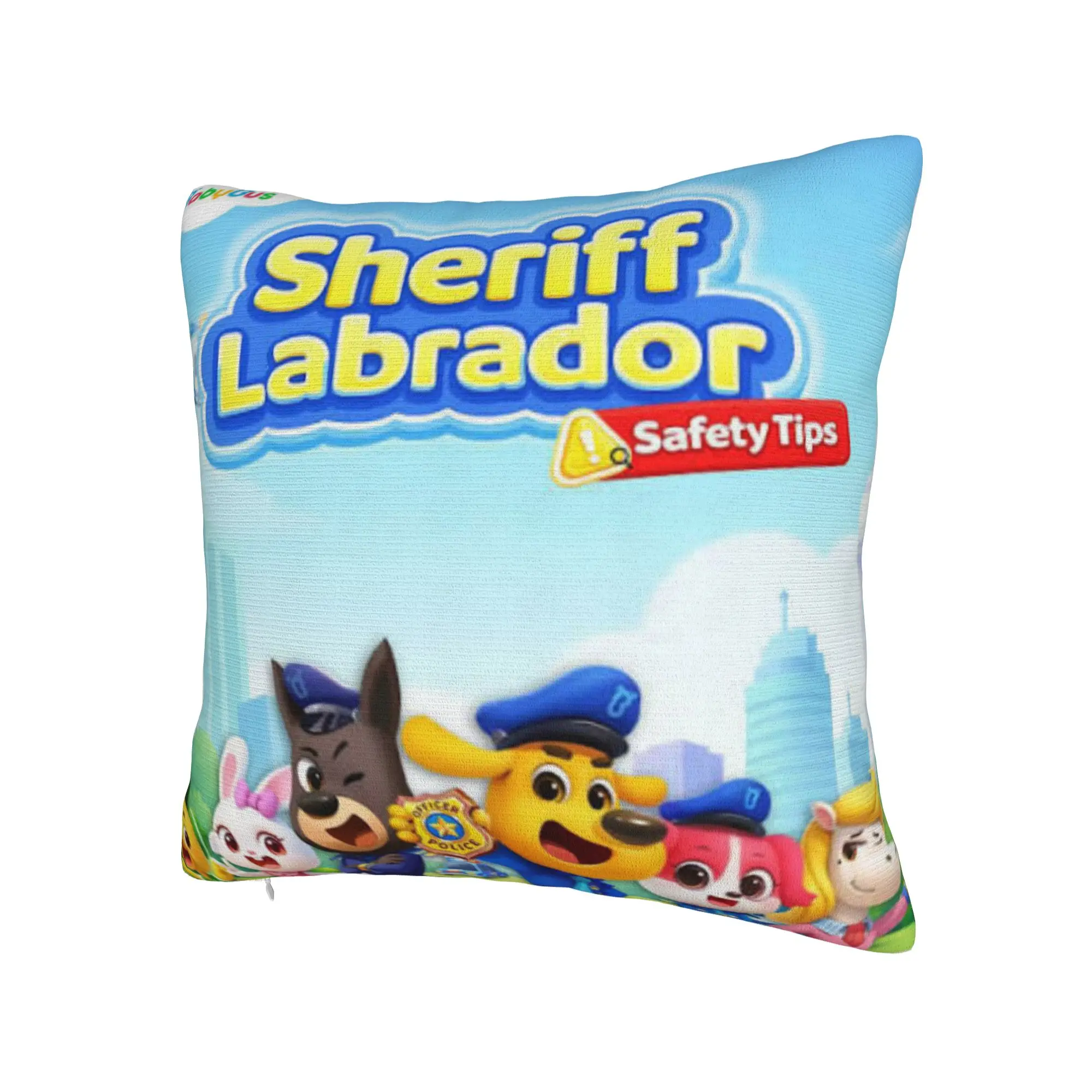 Home Decoration Safety Sheriff Labrador  Pillowcases Accessories  Pillow Covers Zipper Multiple Sizes