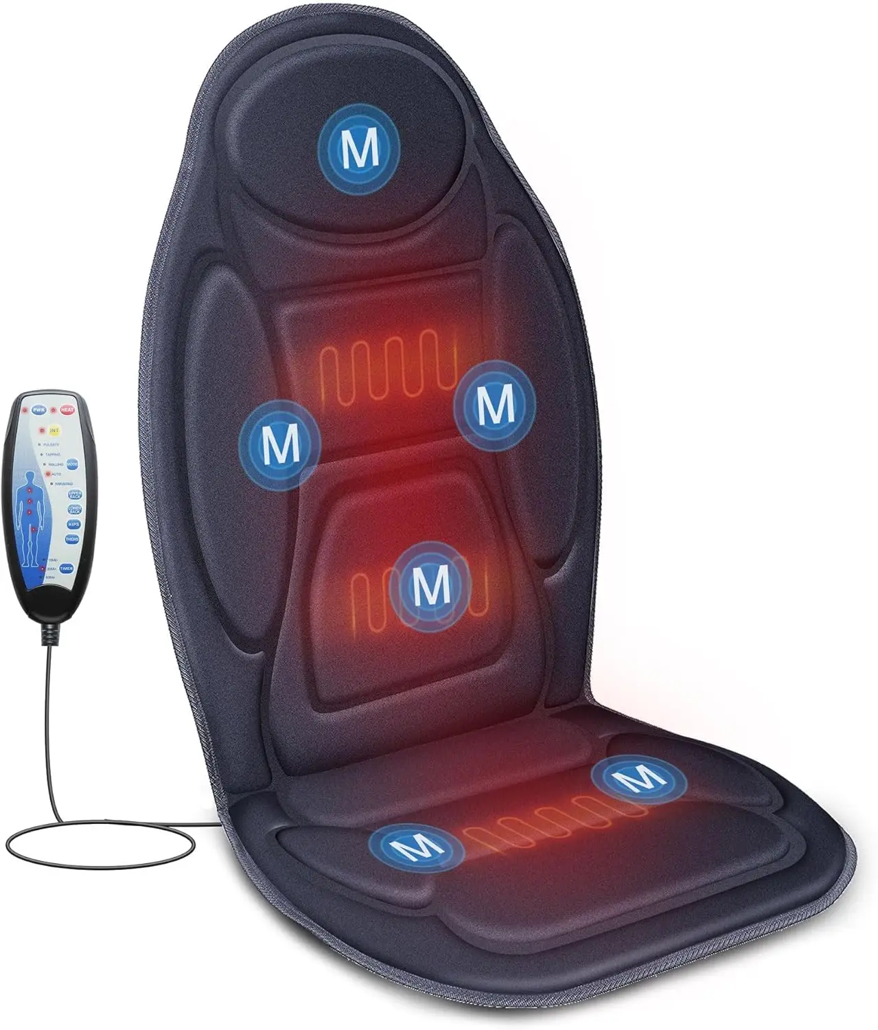 

Vibration Ba Massager With Heat, Massage Seat Cushion With 6 Vibrating Motors And 2 Heat Levels, Massage Chair Pad For Home