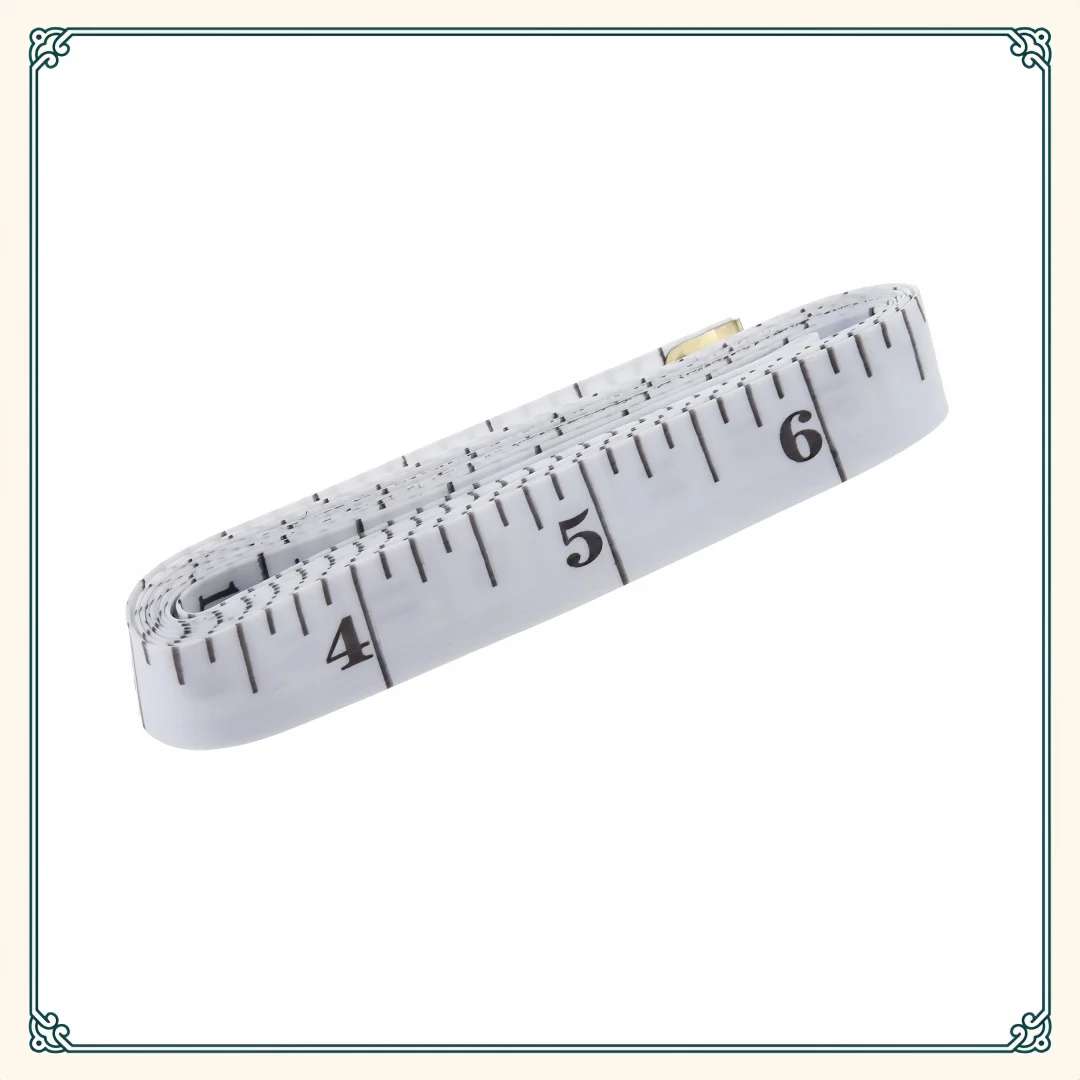 شريط قياس ناعم بمقياس مزدوج، سم وبوصة لخياطة الجسم، قياس الجسم للياقة البدنية، 60 بوصة باللون الأبيض