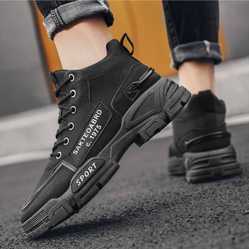 2023men Stiefel lässig Motorrads chuhe Mann lässig Werkzeugs chuhe Herbst High Top Sneakers Luxus Schuhe Zapatos de Hombre