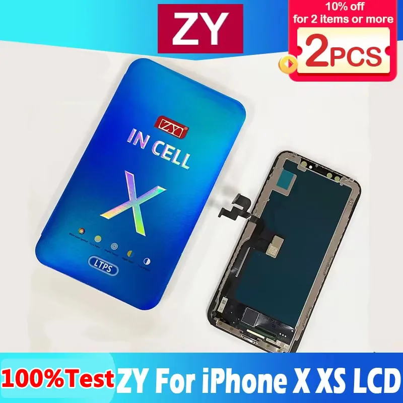 ZY LCD FHD+ Screen for IPhone X XS LCD Display Touch Screen Digitizer Incell Replacement Parts True Tone Mobile Screen Repair