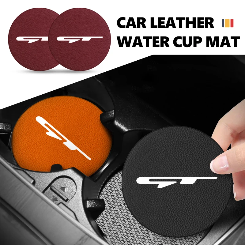 For KIA 2Pcs Car Coasters Silicone Anti-Slip Water Cup Mat Drink Pad GT Sorento Stinger Soul Spectra Ceed Sportage Picanto