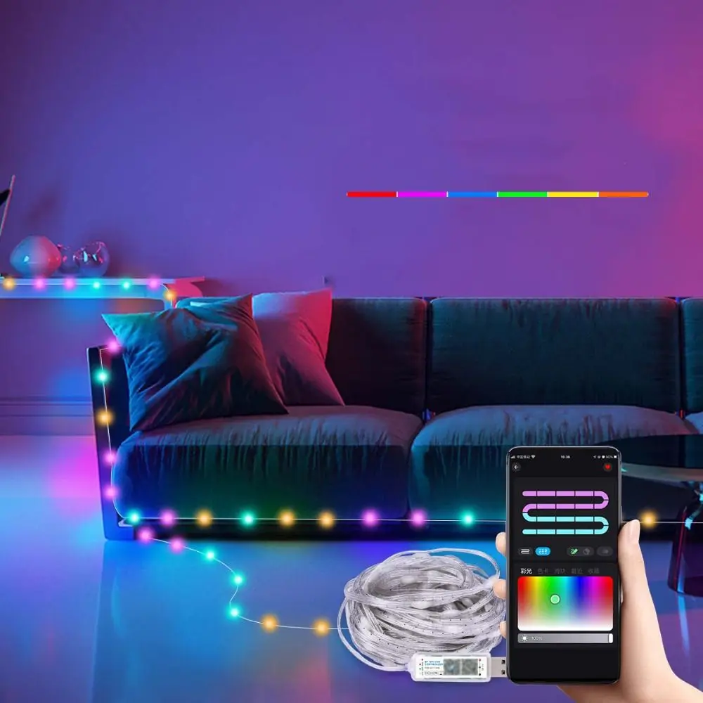 Kontroler muzyczny LED 5 V Regulacja jasności Adresowalny kontroler aplikacji Bluetooth W zestawie z mikrofonem Mini kontroler światła RGB