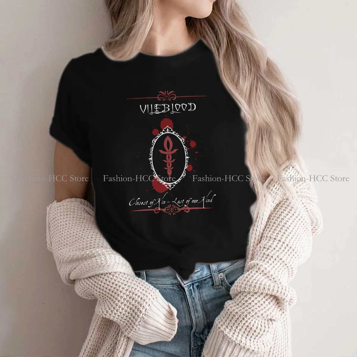 

Vileblood Fashion Polyester TShirts Bloodborne Game Female Style Tops T Shirt Round Neck