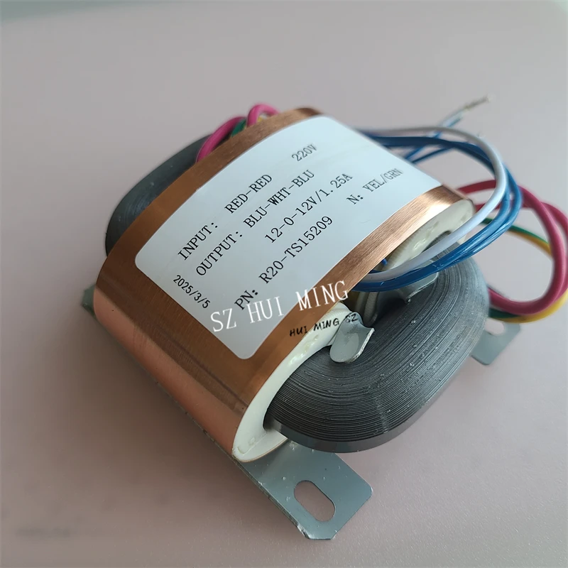 R Core Transformer 20W Dual 12V R20 Transformers Converter 220V To 12V-0-12V 1.25A Copper Shield DAC pre-amplifier HIFI decoder