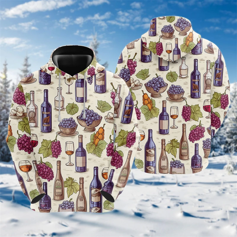

Red Wine Glass 3D Print Hoodies For Men Clothes Harajuku Fashion Wine Party Graphic Sweatshirts Hawaiian Cocktail Pullovers Tops