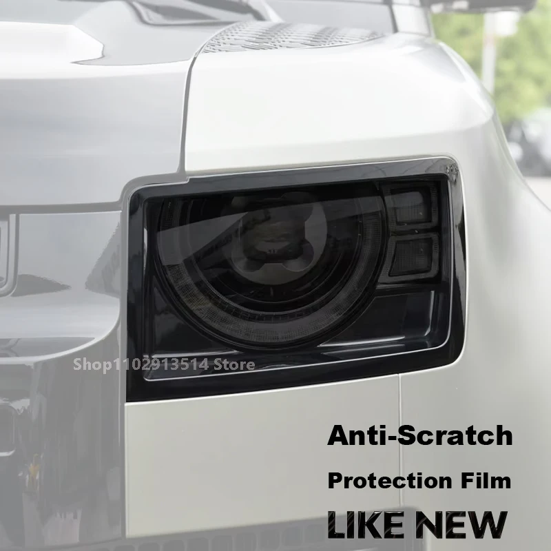 

For Land Rover Defender 2020-2025-Present Car Headlight Protective Film Vinyl Restoration Transparent Black TPU Light Sticker