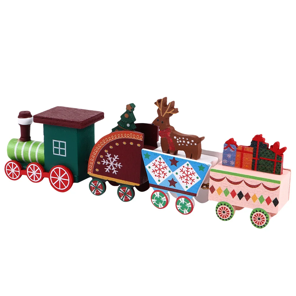 

Paper Honeycomb Christmas Tree Wooden Train Creative Ornament Pastry Decoration