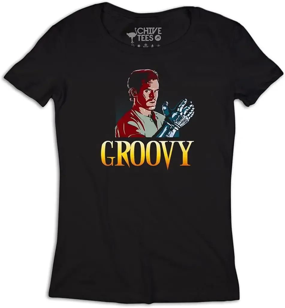 theCHIVE Evil Dead Ash Williams เสื้อยืดฮาโลวีน Groovy