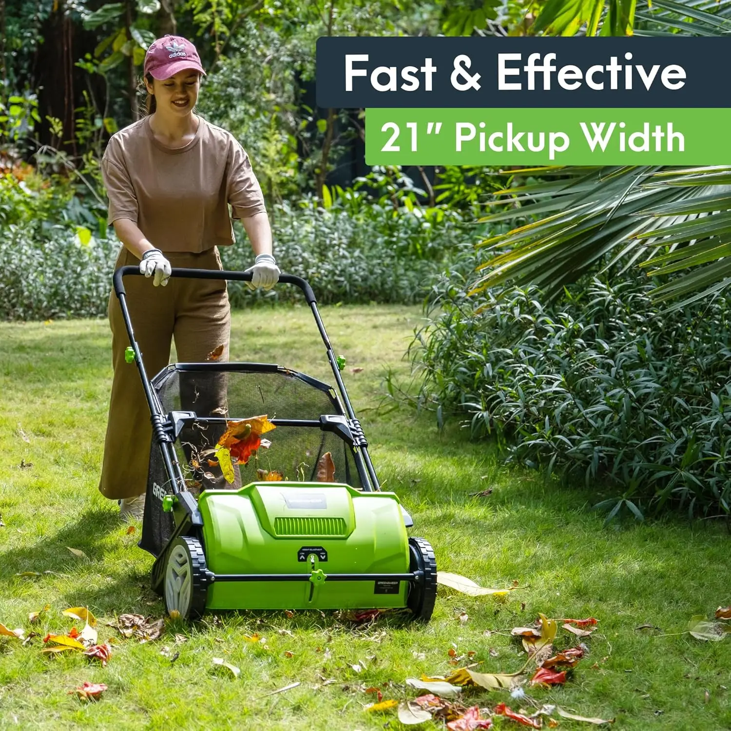 Imagem -05 - Pro Garden Push Sweeper Gramado Folha e Grama Sweeper