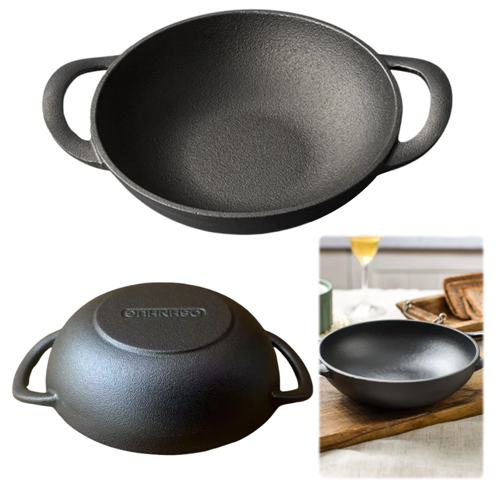 Gusseisenpfanne, Kochtopf, Mehrzweck-Bratpfanne, 19 cm, schnell erhitzender Topf, antihaftbeschichtete Bratpfanne für Campingkochen