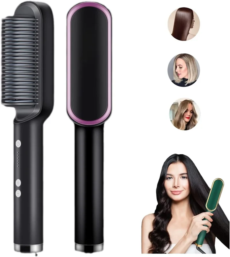 

High Quality Electric Straighten Hair Brush Professional Curler Straightener Comb Fashion Fast Heating Ceramic Hair Straightener