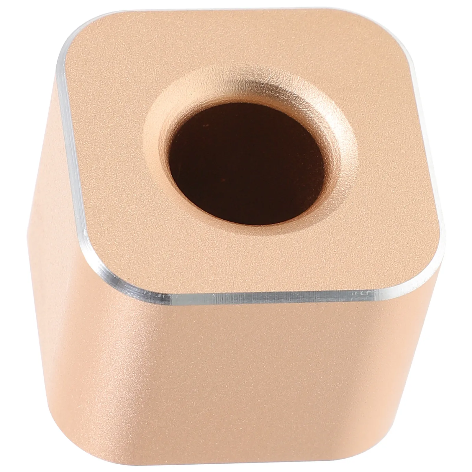 Sturdy Aluminum Alloy Single Pen Holder Cube Style Metal Desk Pen Stand for Fountain Quill Ink Pens Office Home Desktop