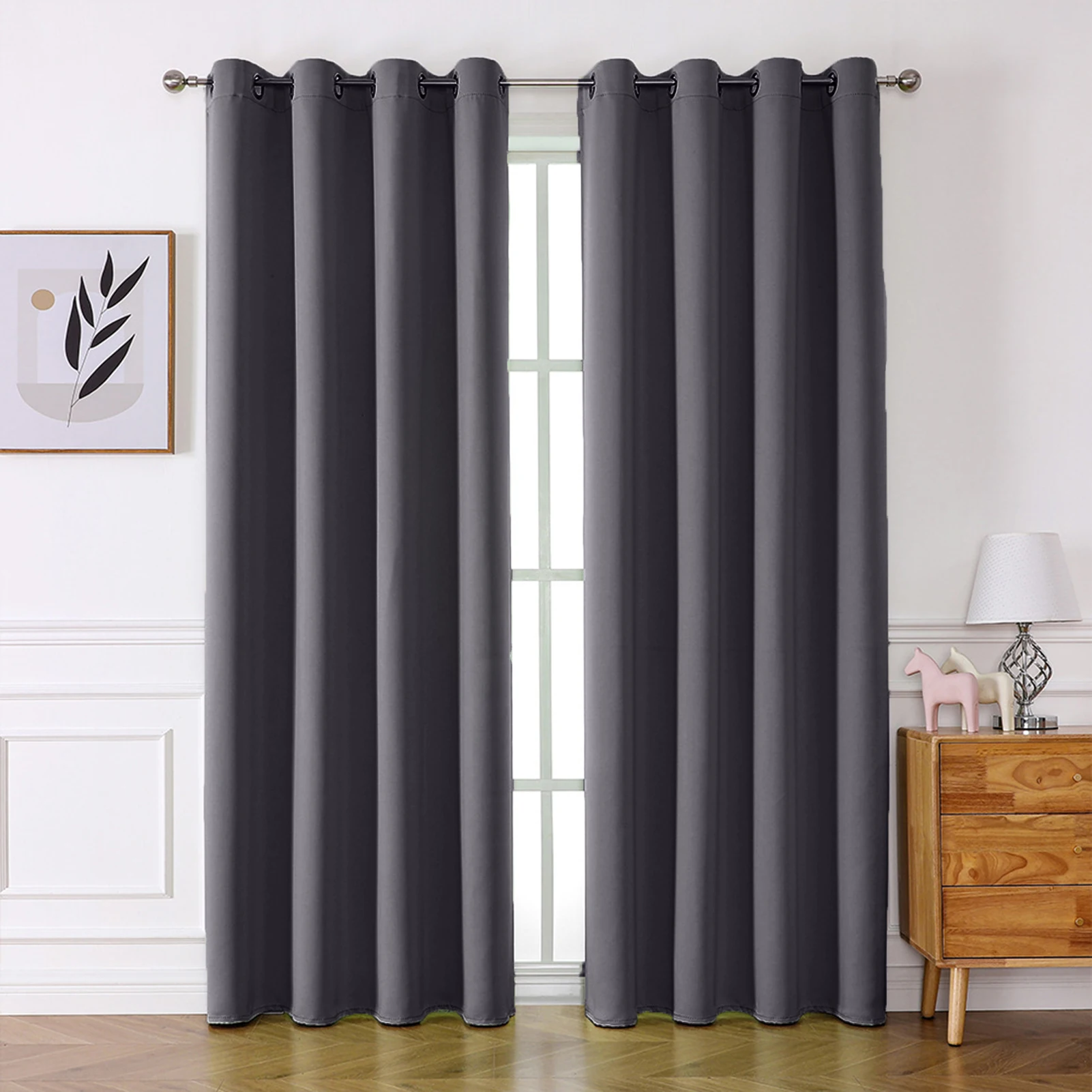 Livingroom 2 Pcs Panel Moder Curtains Dark Color For High Shaing Curtain For Blackout Bedroom Curtain Thick Blinds Drapes Door