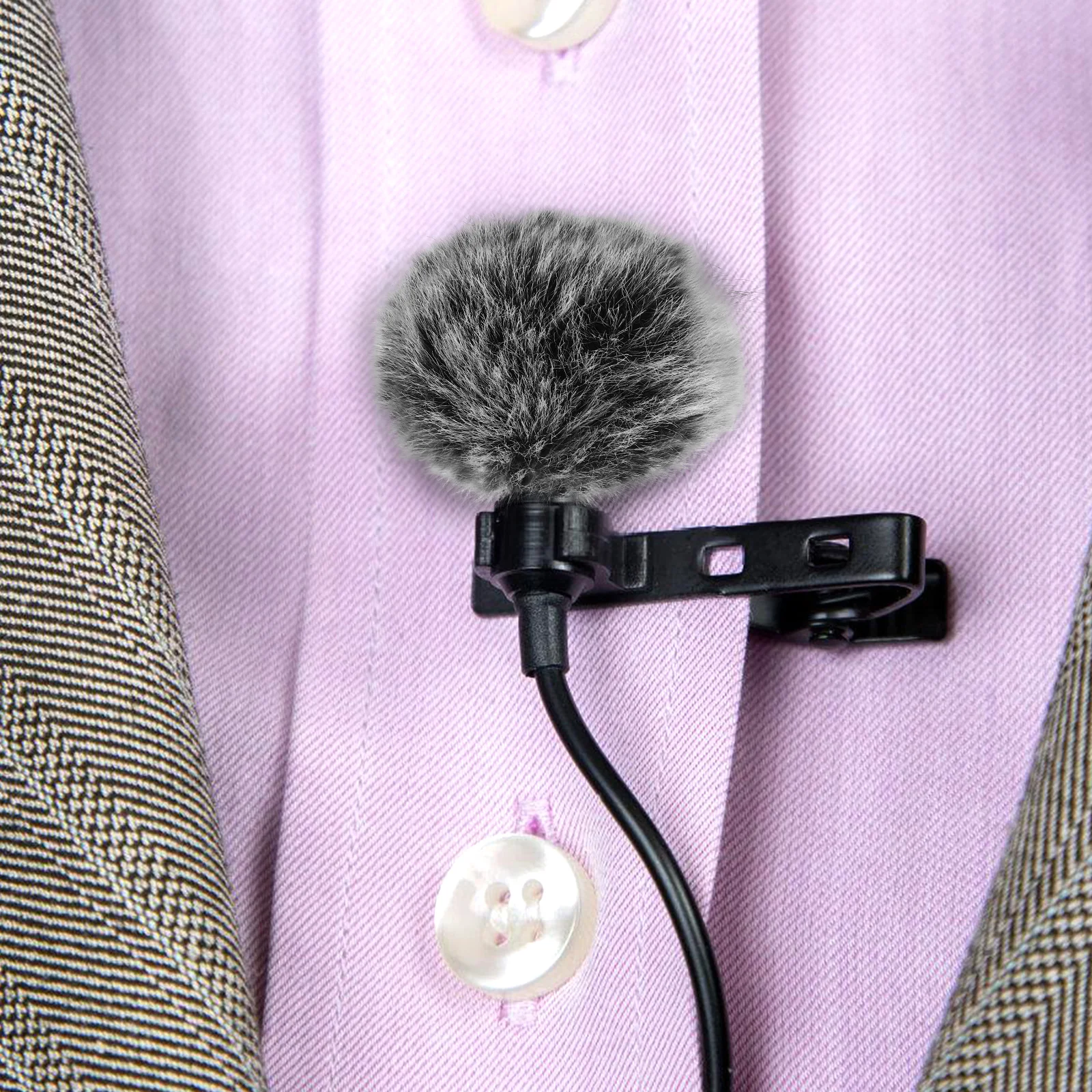 

Windproof Microphone Cover Furry Windscreen Lapel Shield High-Density Noise Absorbing Studio Meeting Room Home Outdoor