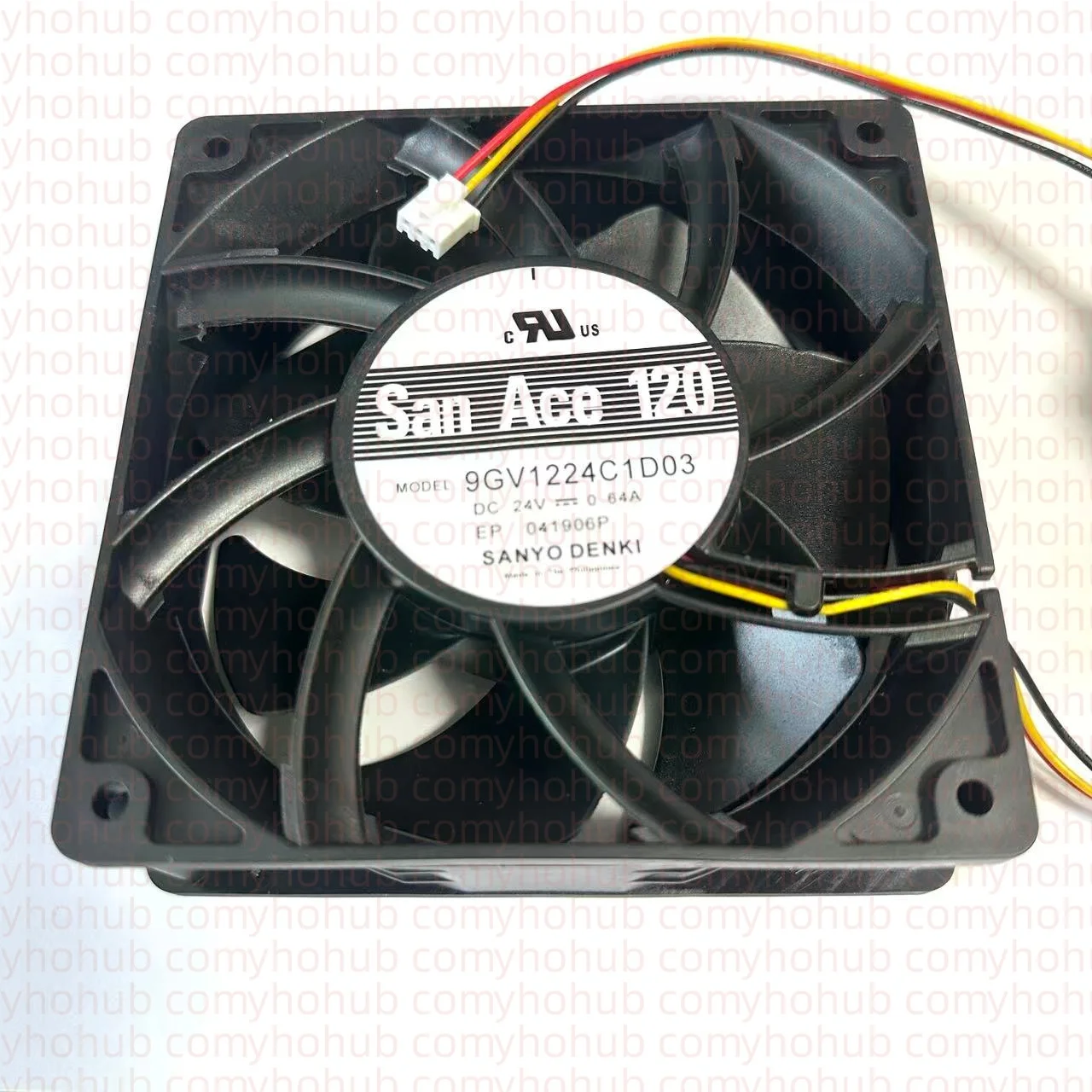 Sanyo Denki 9GV1224C1D03 DC 24V 0.64A 120x120x38mm 3-Wire Server Cooling Fan