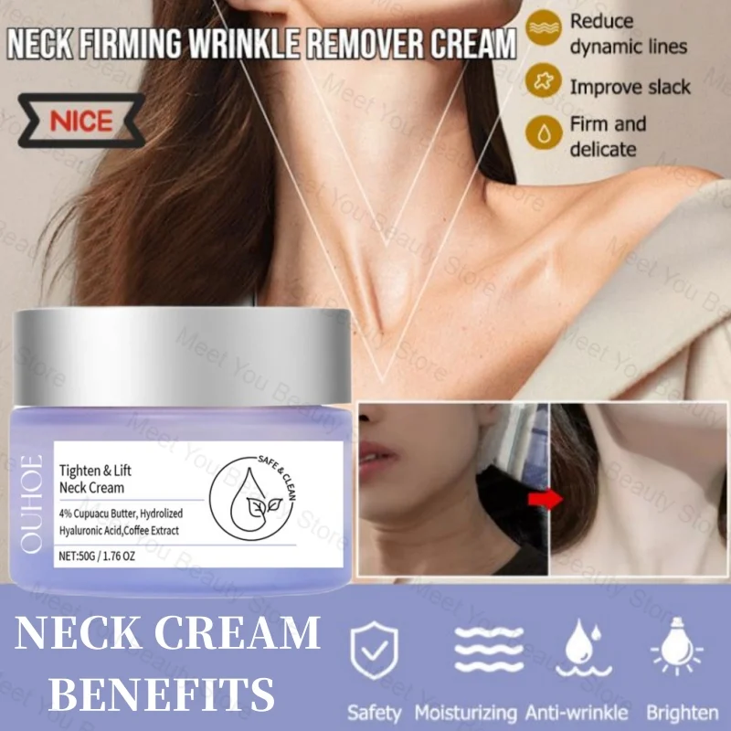 Nek Verstevigende Crème Anti-Aging Face Lifting Strakker Verlichting Gladmakende Lotion Hydrateren Nekverjonging Zorg Voor Crêpey Huid